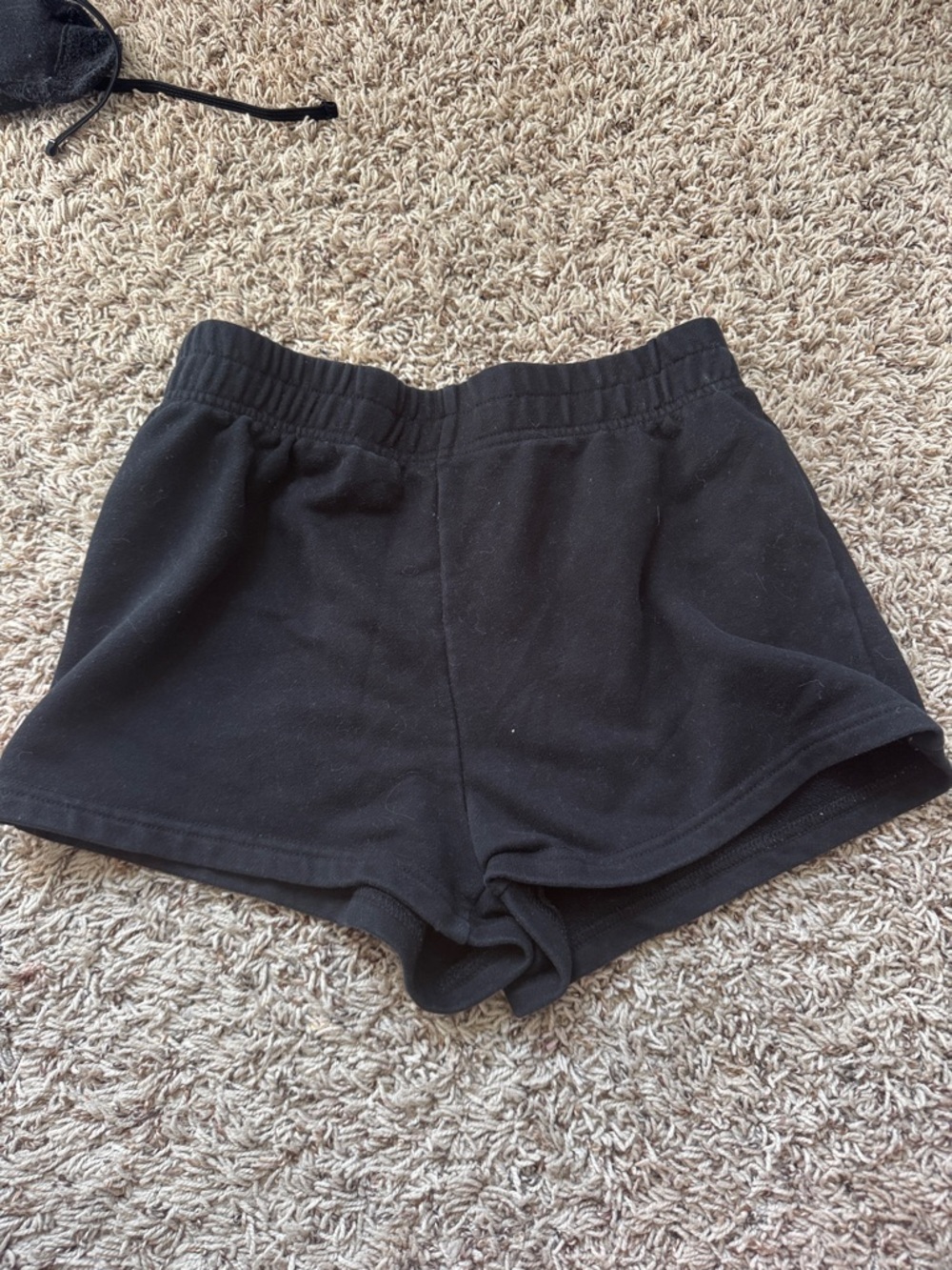 Black Casual Elastic Waist Shorts